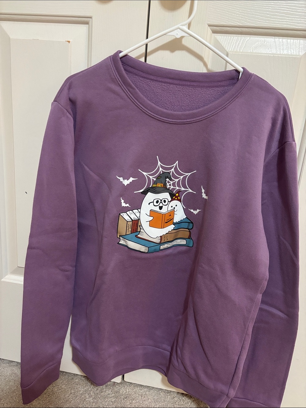 Purple Kids' Halloween Ghost Graphic Sweatshirt